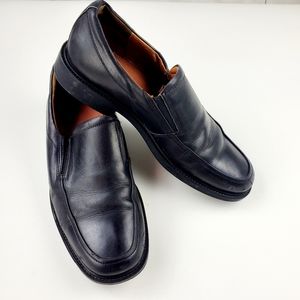 Johnstone & Murphy Black Leather Slip On Loafers Mens 9.5